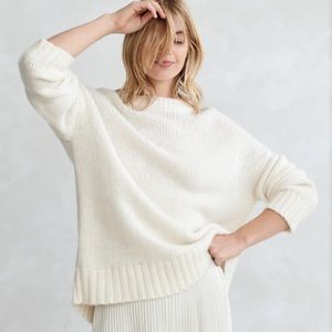 Jenni Kayne Alpaca Cocoon Crewneck in Ivory size XXS